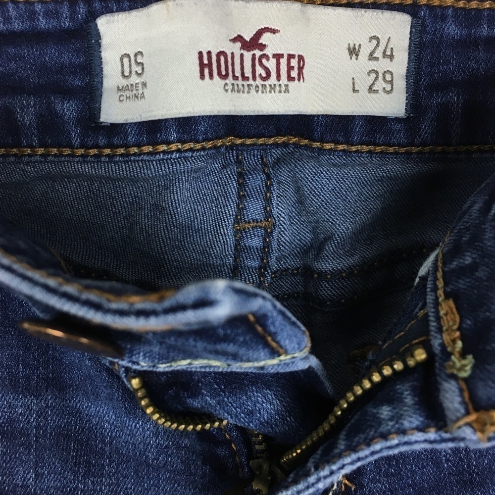 HOLLISTER Jeans Size 0S 24 Skinny Slim Distressed Medium Wash Stretch Denim - Picture 7 of 12